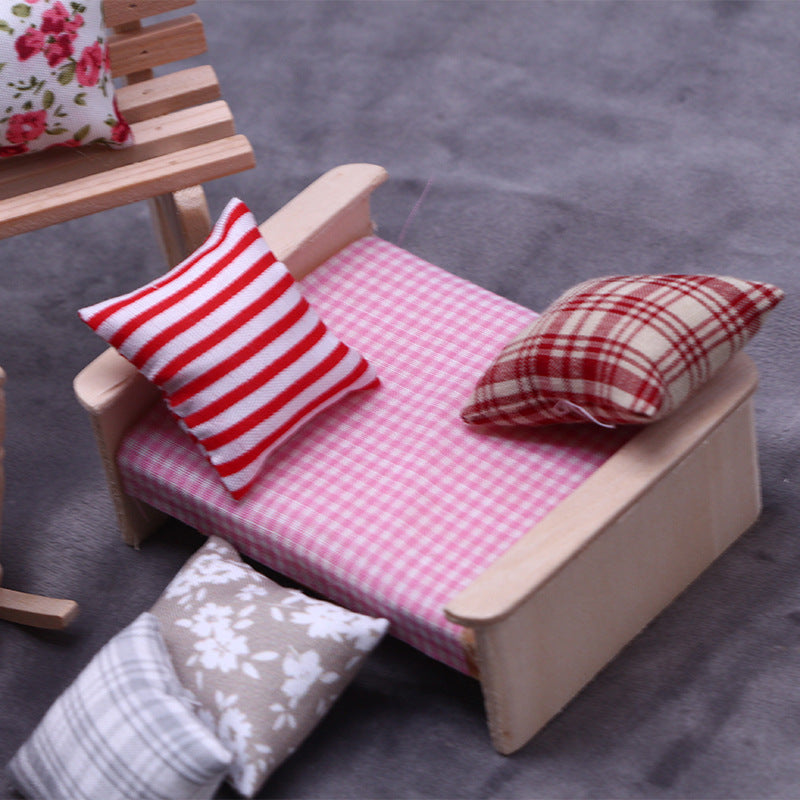 Wholesale 10pcs Dollhouse Doll House Mini Doll Cotton Pillow Sofa Pillow Playhouse Miniature Model Ornaments